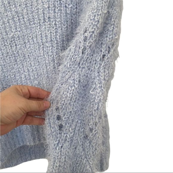 NWT FRESHMAN BLUE FLUFFY PULLOVER JUMPER HIGH MECK SWEATER SIZE MEDIUM - Picture 5 of 6